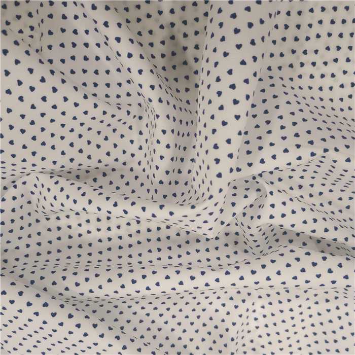 Batiste de coton Coeurs bleus Batiste de coton Coeurs bleus