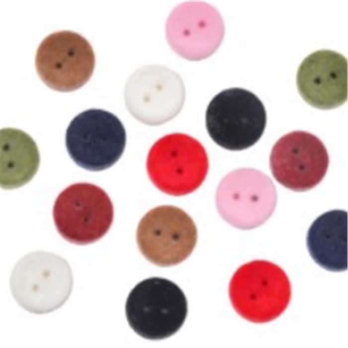Bouton 2 trous feutre 11 mm Bouton 2 trous feutre 11 mm