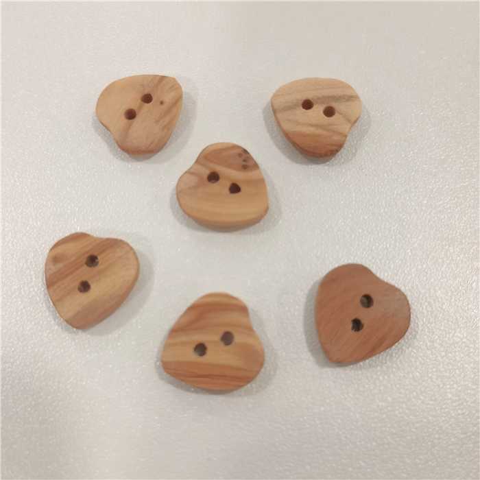 Bouton Bois Coeur 13 mm Bouton Bois Coeur 13 mm