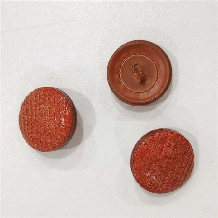 Bouton Cuir véritable croco cognac 20 mm Bouton Cuir véritable croco cognac 20 mm
