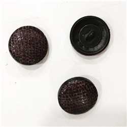 Bouton Cuir véritable croco marron foncé 20 mm