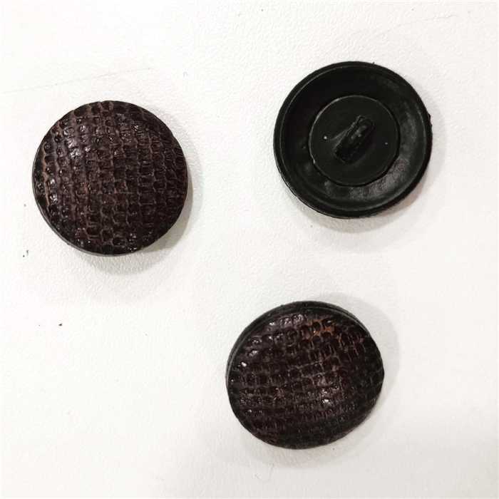 Bouton Cuir véritable croco marron foncé 20 mm Bouton Cuir véritable croco marron foncé 20 mm