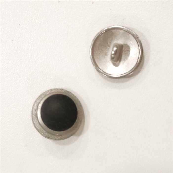 Bouton métal centre noir mat 15 mm Bouton métal centre noir mat 15 mm