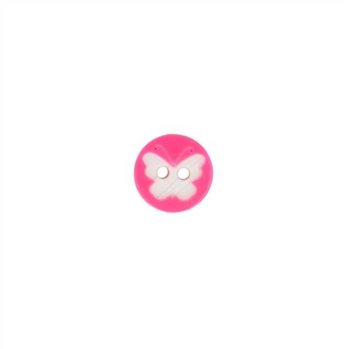 Bouton Papillon Fuchsia 13 mm Bouton Papillon Fuchsia 13 mm