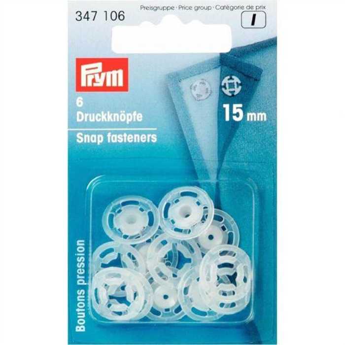 Boutons pression à coudre - plastique transparent Boutons pression à coudre - plastique transparent