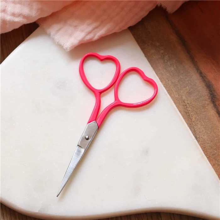 Ciseaux broderie Coeur Rose fluo Ciseaux broderie Coeur Rose fluo