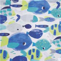 Coton enduit Tropical Neon Sea