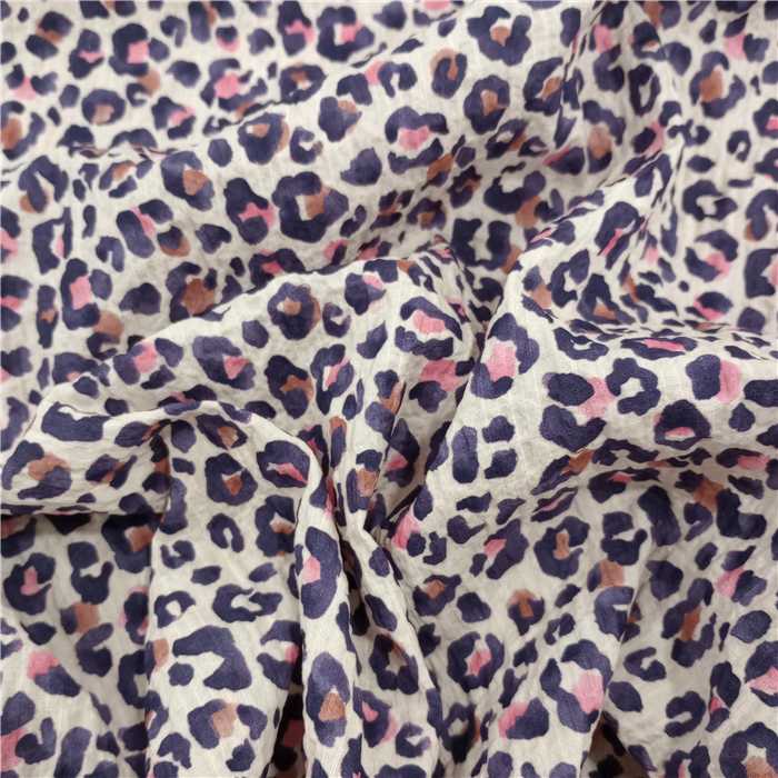Coton froissé Pink léopard Coton froissé Pink léopard