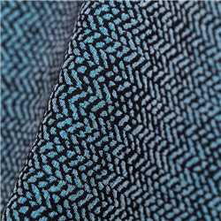 Coton imprimé chevrons Bleu canard
