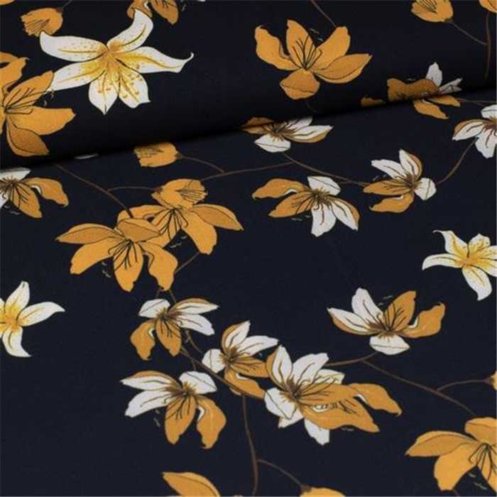 Crêpe Iris jaune - Coupon de 90 cm Crêpe Iris jaune - Coupon de 90 cm