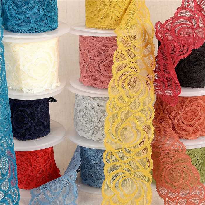 Dentelle élastique Roses 60 mm Dentelle élastique Roses 60 mm