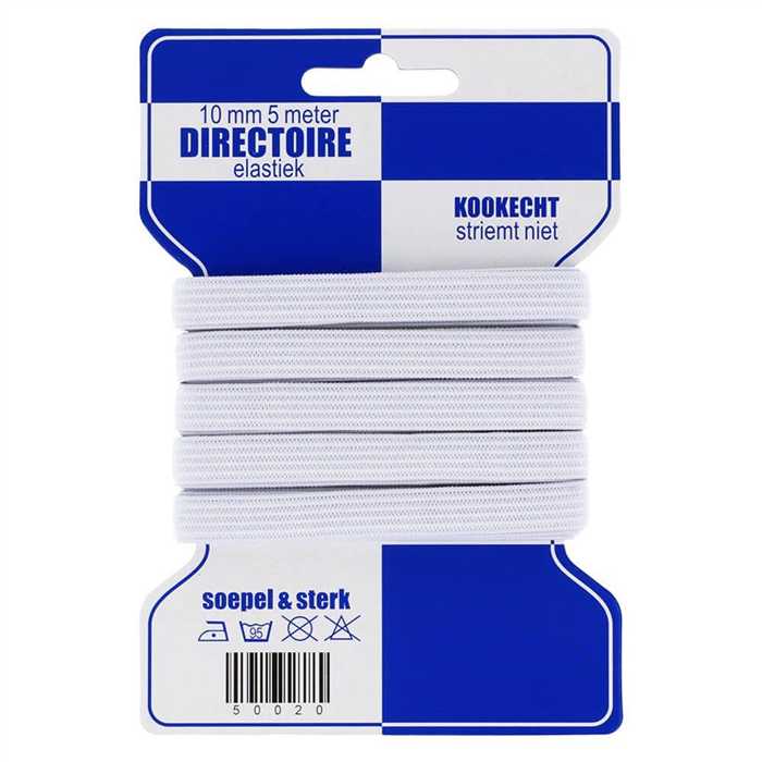 Elastique blanc souple 10 mm - Paquet de 5 m