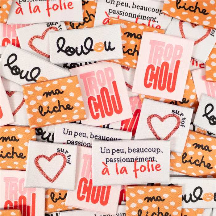Etiquettes tissées - Assortiment "Sweetie" Etiquettes tissées - Assortiment "Sweetie"