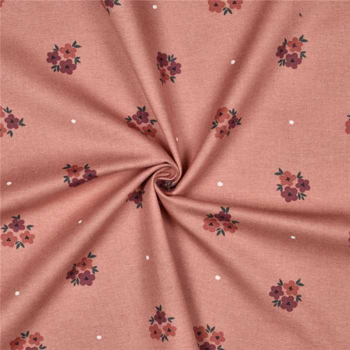 Flanelle de coton Fleurs - Pêche Flanelle de coton Fleurs - Pêche