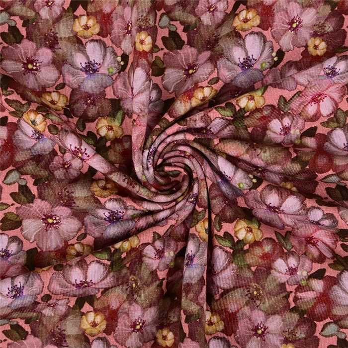 Jersey de coton Floral Shade Vieux rose Jersey de coton Floral Shade Vieux rose