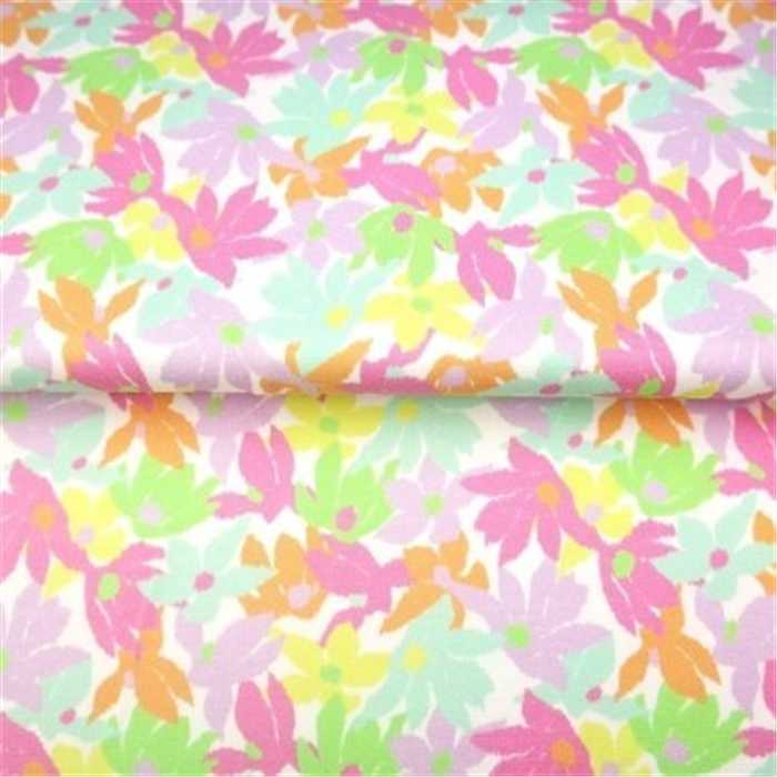 Jersey de coton Pastel Flowers Jersey de coton Pastel Flowers