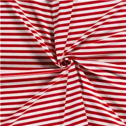 Jersey de coton rayé rouge