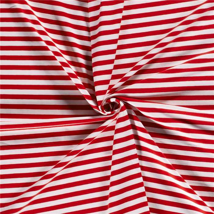 Jersey de coton rayé rouge Jersey de coton rayé rouge