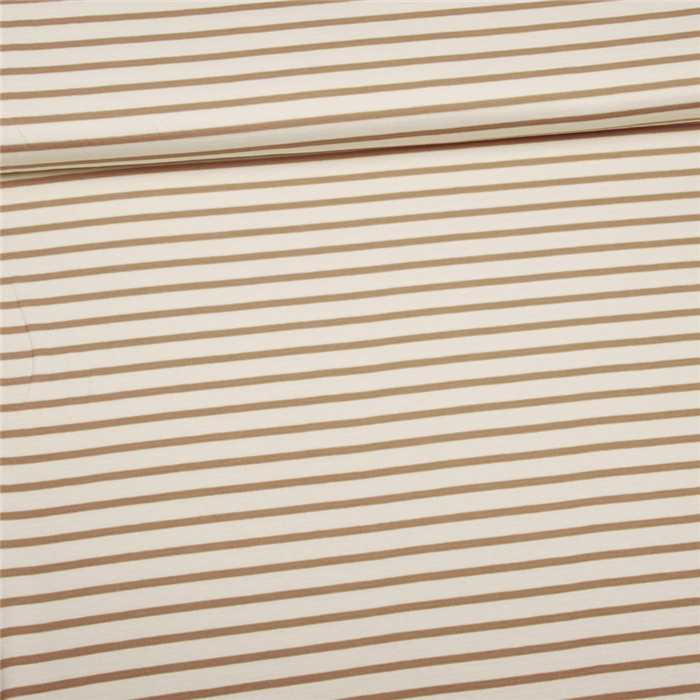Jersey Interlock rayé moka Jersey Interlock rayé moka