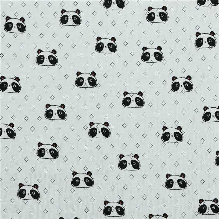 Jersey pointelle Sweet Panda Blanc Jersey pointelle Sweet Panda Blanc