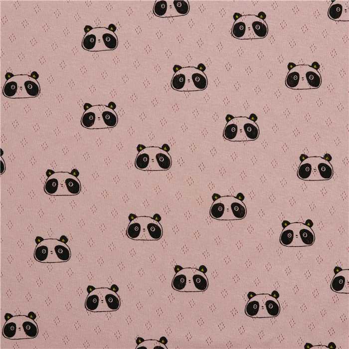 Jersey pointelle Sweet Panda Rose Jersey pointelle Sweet Panda Rose