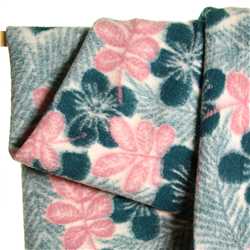Lainage Green & Pink Flower Wool blend - Coupon de 1 m