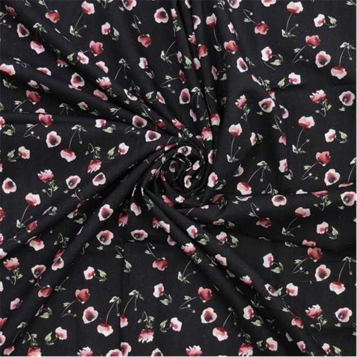 Linosol noir imprimé petites roses Linosol noir imprimé petites roses