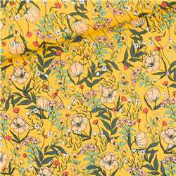 Lycra Summer Flowers Yolk Yellow