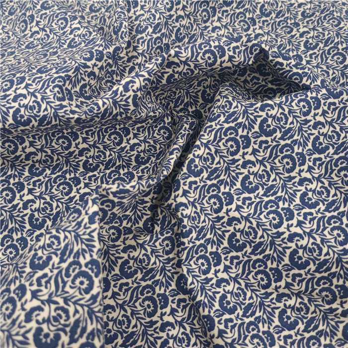 Popeline de coton Delft flowers Popeline de coton Delft flowers