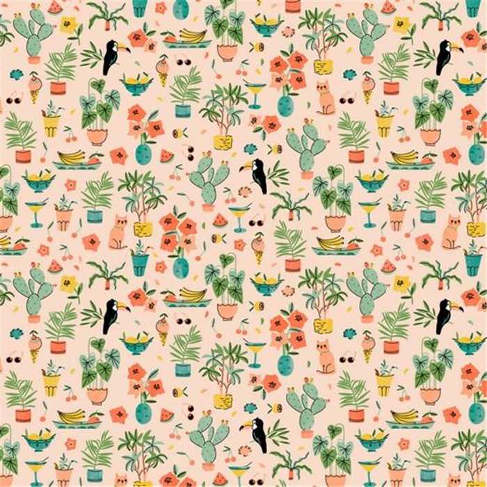 Popeline de coton Happy holiday Popeline de coton Happy holiday