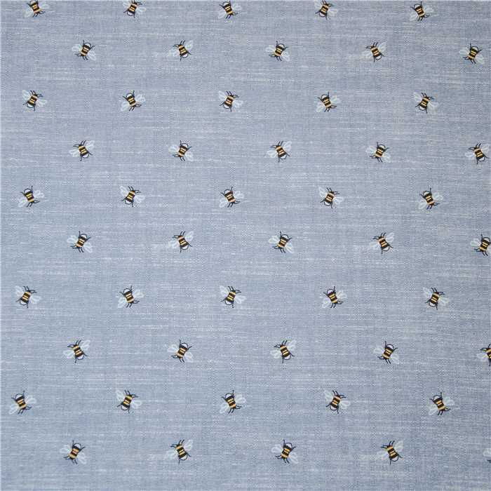 Popeline de coton Mini Blue - Bees Popeline de coton Mini Blue - Bees