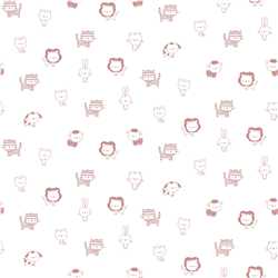 Popeline de coton Sweet Animal Blush
