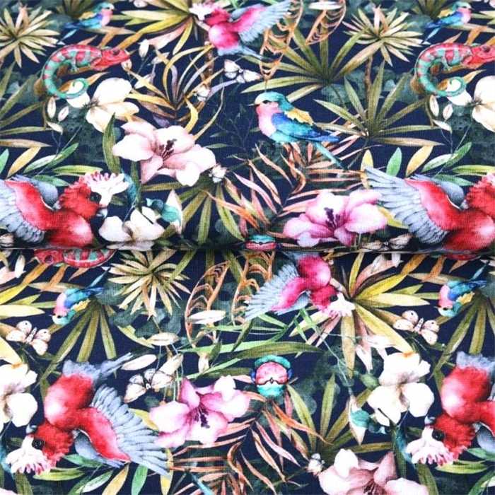 Popeline de coton Tropical Birds Popeline de coton Tropical Birds