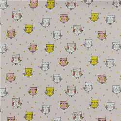Popeline Glitter Lovely Owls Light rose
