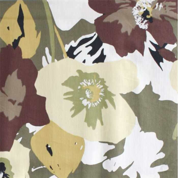 Satin de coton Flower Power Vert Satin de coton Flower Power Vert