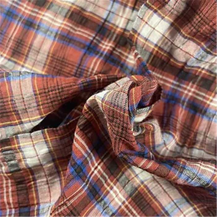 Seersucker carreaux rouges Seersucker carreaux rouges