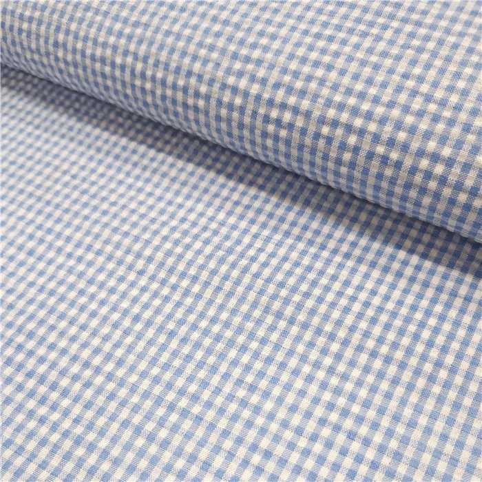 Seersucker petits carreaux bleus Seersucker petits carreaux bleus