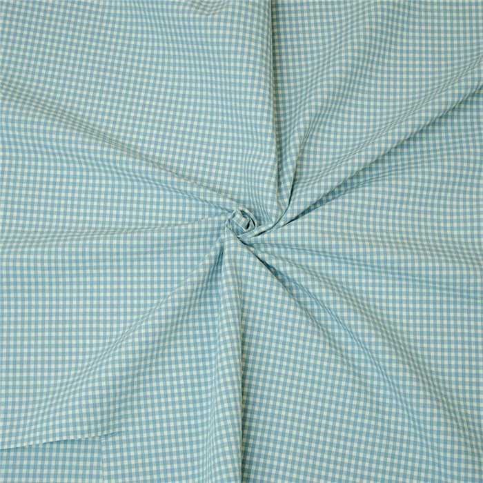 Seersucker petits carreaux turquoise Seersucker petits carreaux turquoise