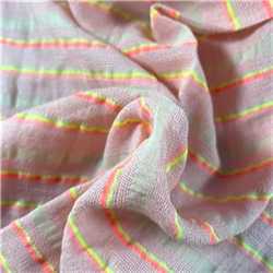 Seersucker rayé fluo