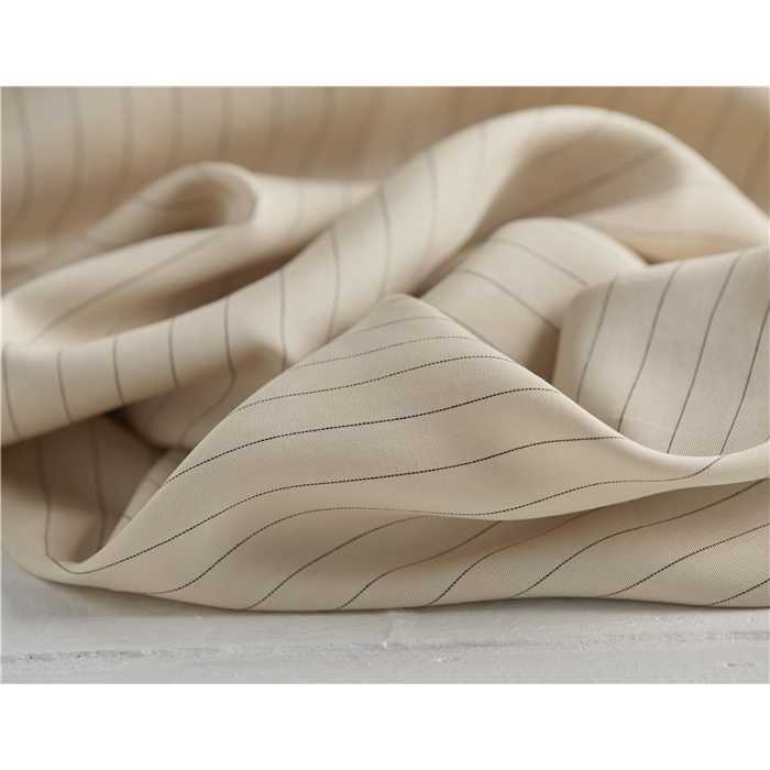 Tencel  Twill Pin Stripe Ivory Tencel  Twill Pin Stripe Ivory