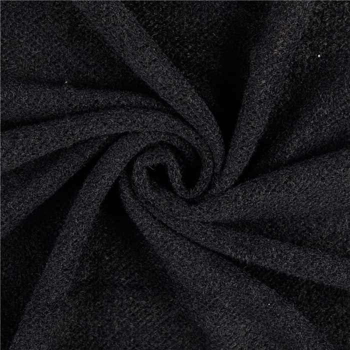 Tissu manteau tricot Noir Tissu manteau tricot Noir