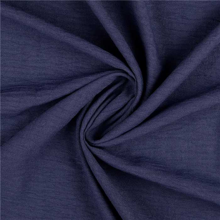 Tissu non froissable aspect lin - Bleu marine Tissu non froissable aspect lin - Bleu marine