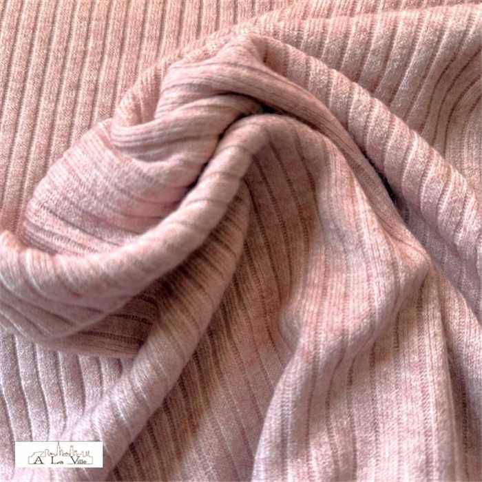Tricot côtelé Rose chiné Tricot côtelé Rose chiné