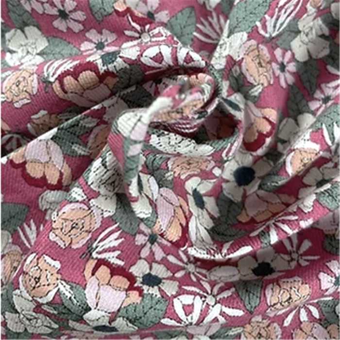 Twill de coton fleuri Rose Twill de coton fleuri Rose