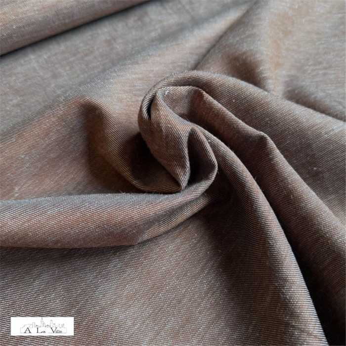 Twill de lin-lyocell Brun cuivré Twill de lin-lyocell Brun cuivré