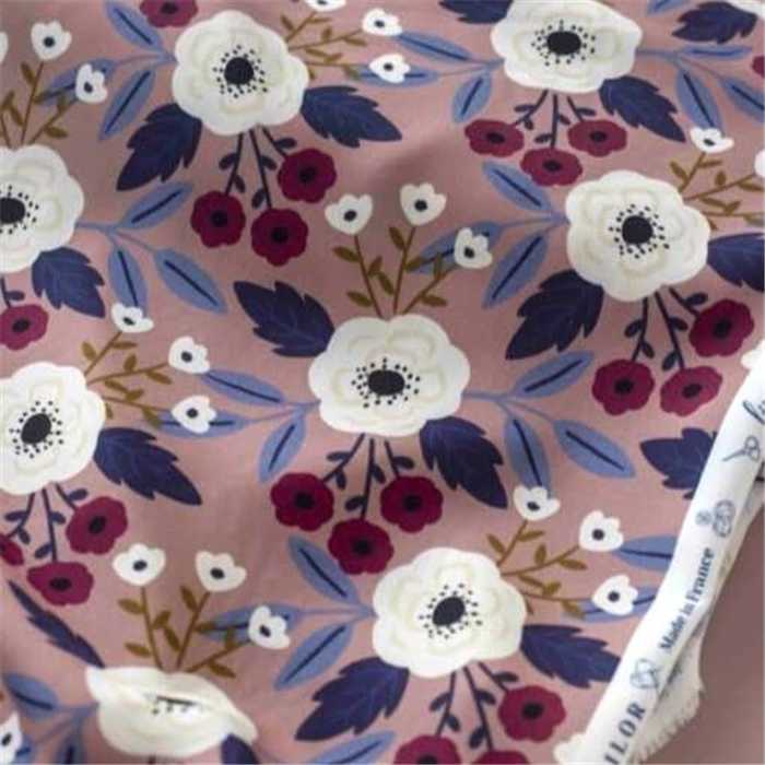 Viscose Anémone Rose Viscose Anémone Rose