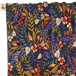 Viscose Blue Autumn print - Coupon de 75 cm