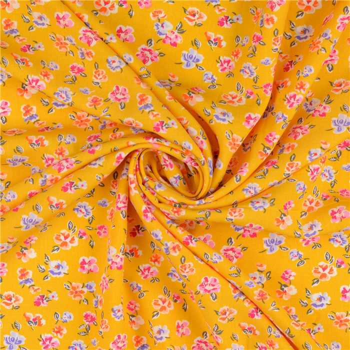 Viscose Bright Flowers Yellow Viscose Bright Flowers Yellow