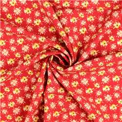 Viscose Happy Flowers Red