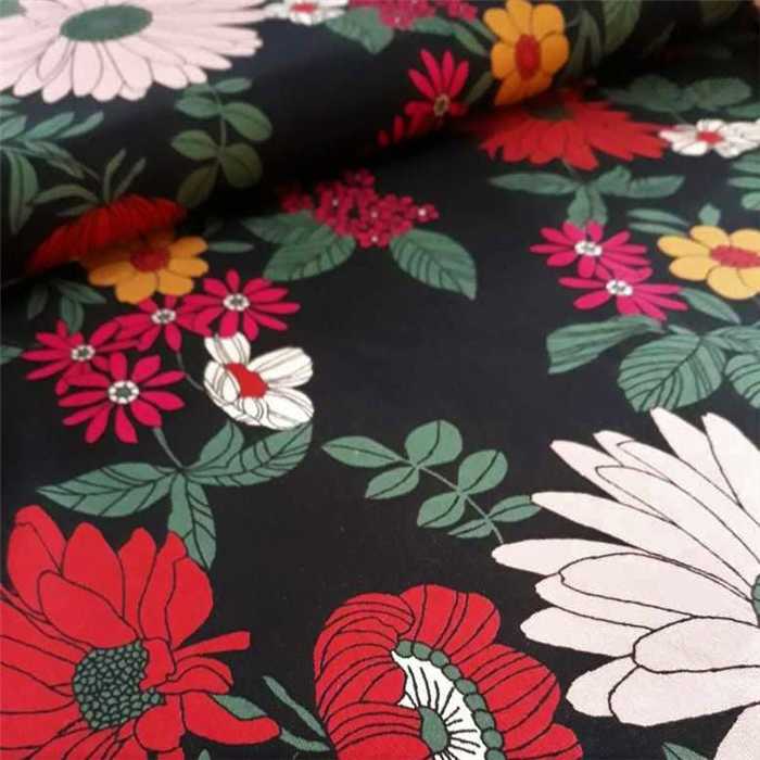 Viscose maguerites black Viscose maguerites black